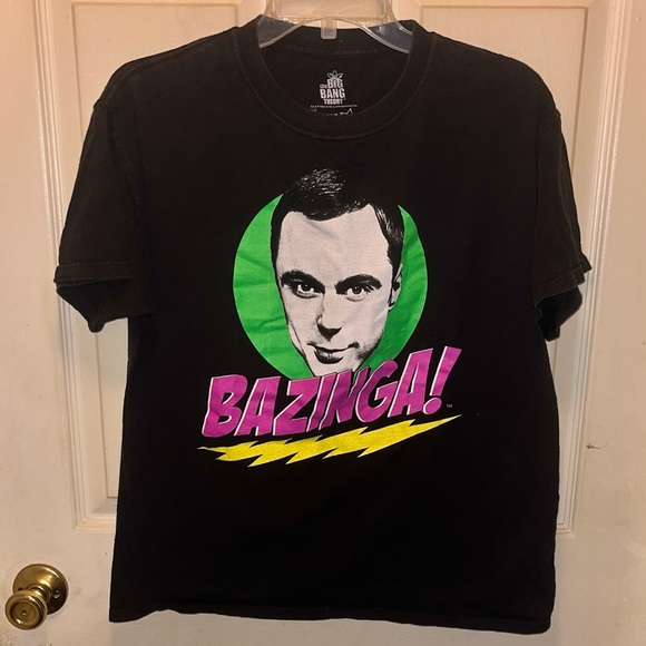 BAZINGA Men’s Short Sleeve Sheldon The Big Bang Theory T-shirt. Sz M. - Picture 1 of 3